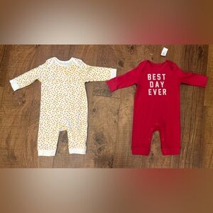 NWT baby girl 2 piece outfit romper set 3-6 months old navy